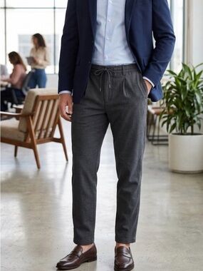 Polo Ralph Lauren Gray Herringbone Stretch Tailored Slim Fit Pants
